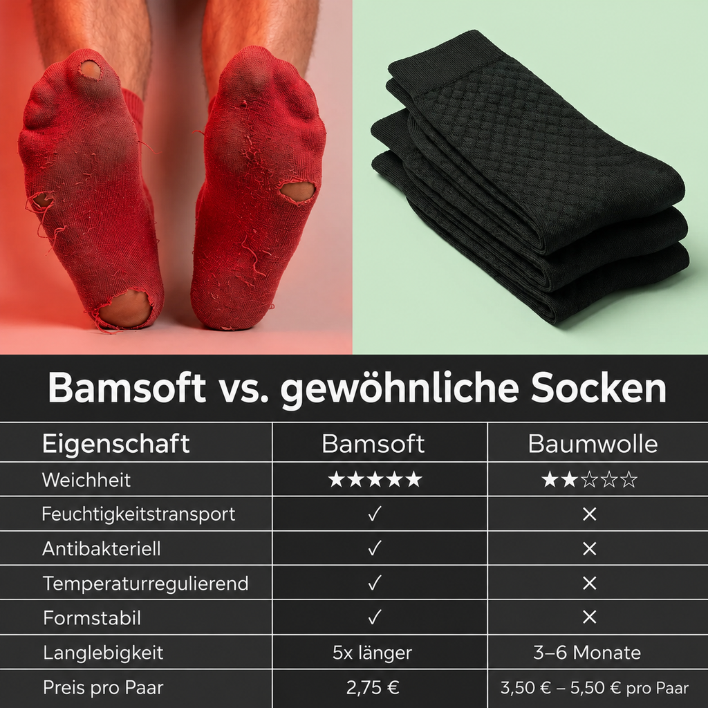BamSocks | Antibakterielle Bambussocken (Größe 42–48)